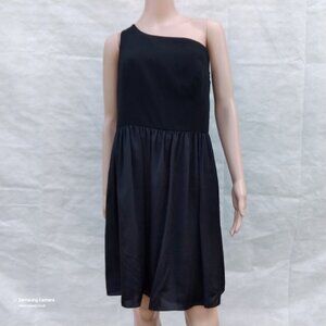 David's Bridal Black One Shoulder Little Black Dress by Vera Wang White NWT 14